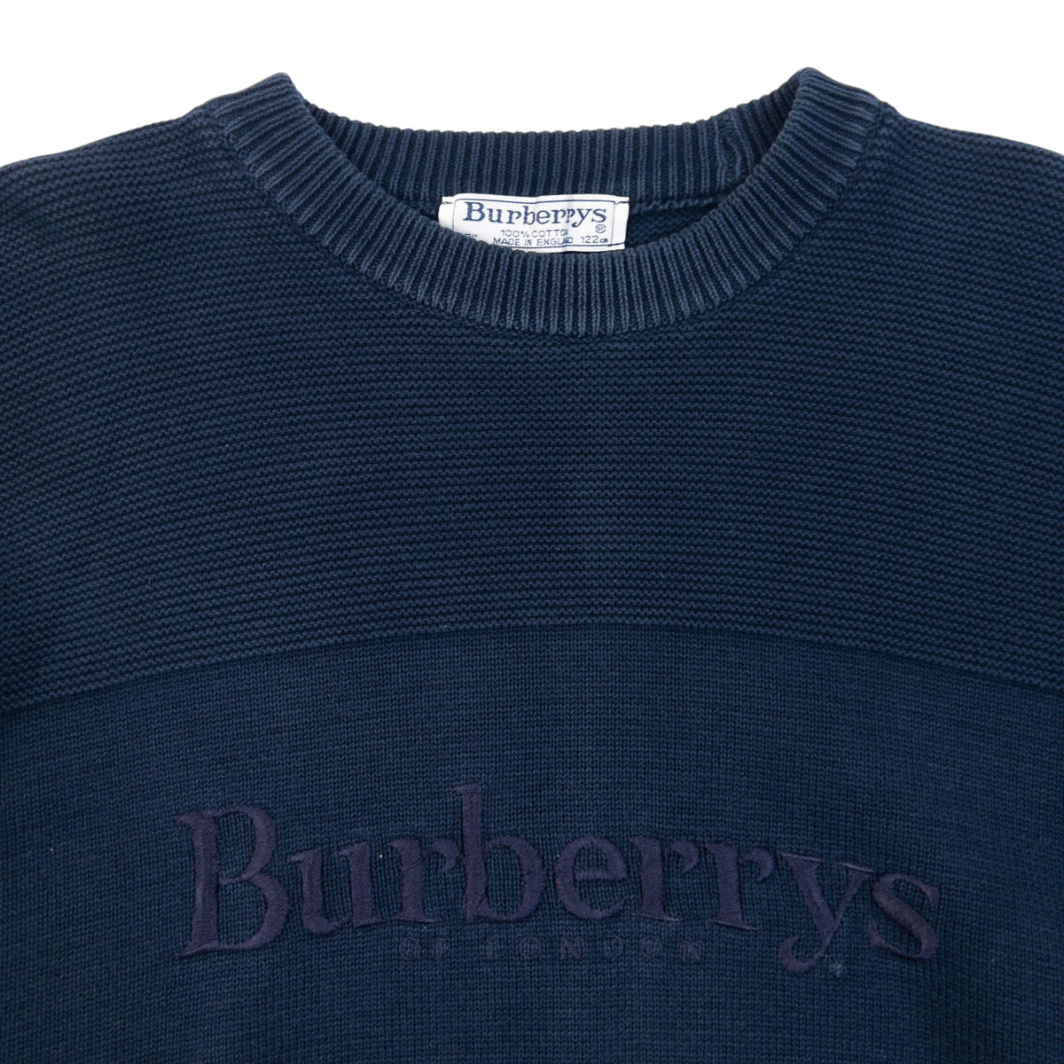 Vintage 90s Burberry Embroidered Knit Jumper Size L