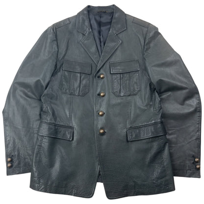 Vintage 90s Yohji Yamamoto A.A.R Button Up Leather Jacket Size M