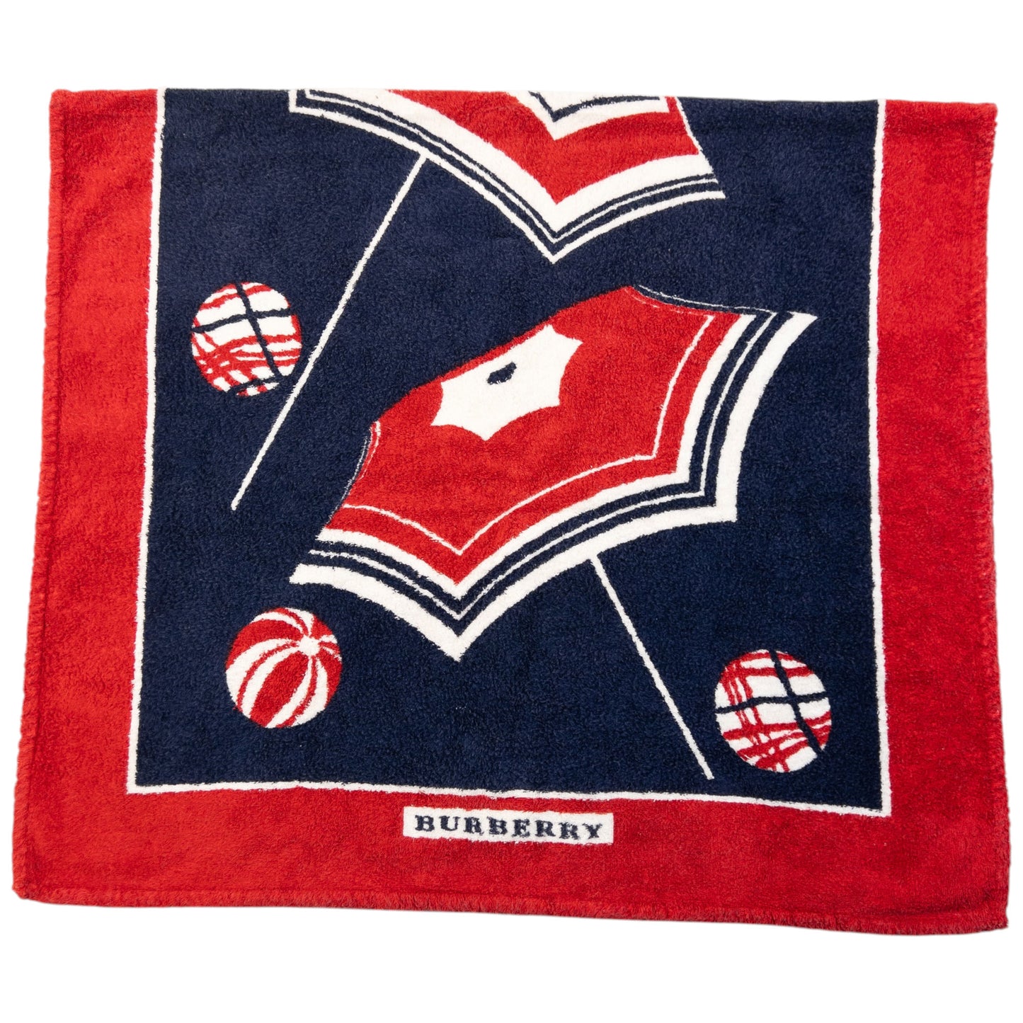 Vintage 2000s Burberry Ball & Umbrella Print Beach Towel