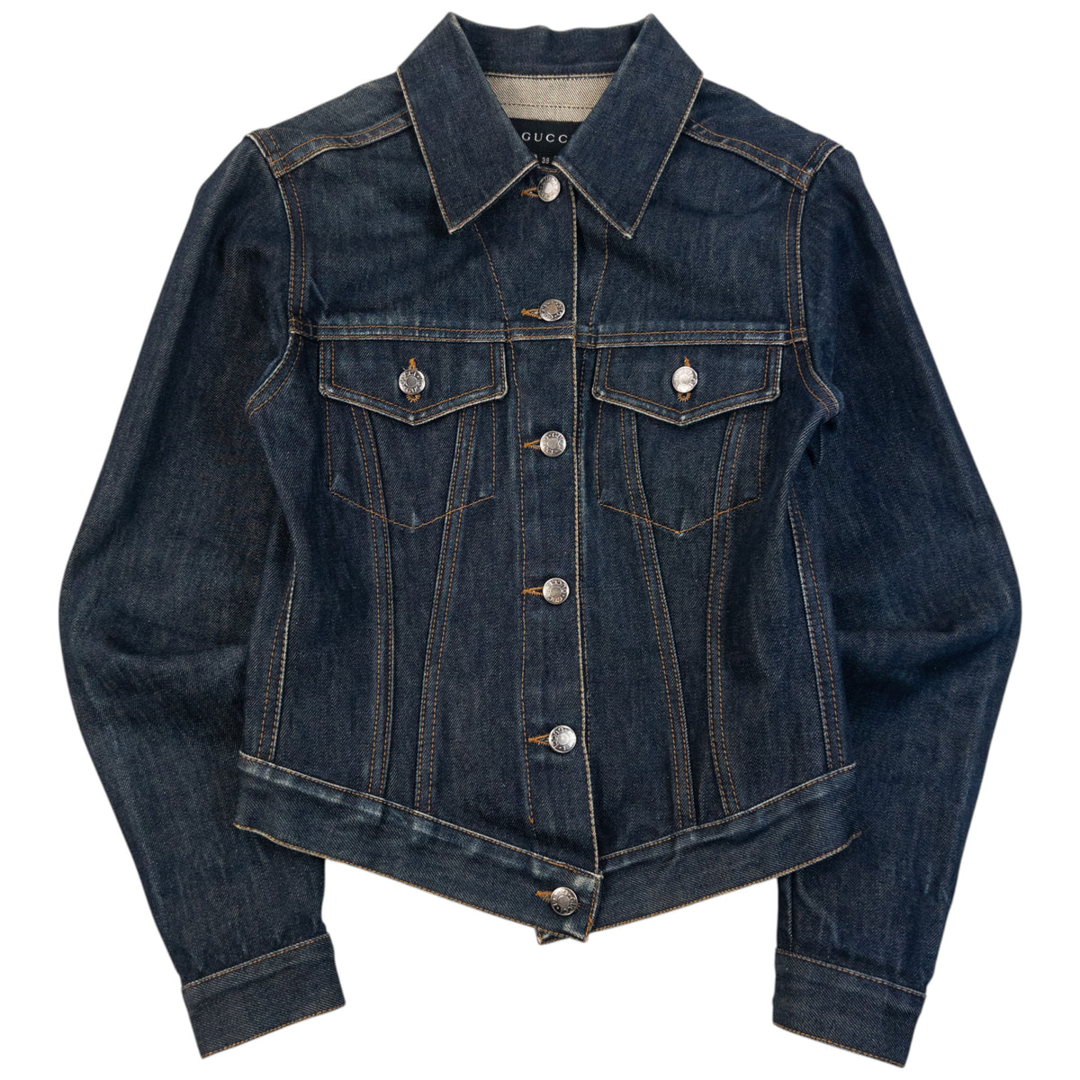 Vintage 2000s Gucci By Tom Ford Button Up Denim Jacket Womens Size S