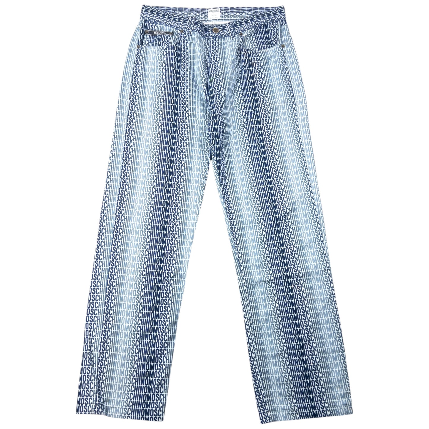 Vintage 2000s Moschino Jeans Monogram Fade Denim Jeans Size W30