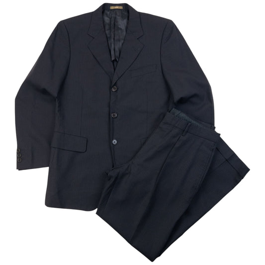 Vintage 90s Yohji Yamamoto A.A.R Pinstripe Jacket & Trousers Suit Set Size S