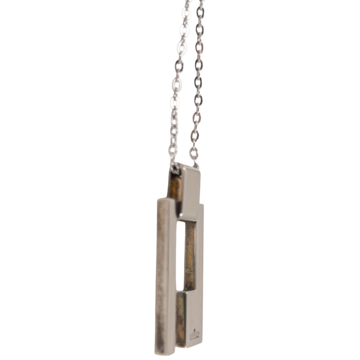 Vintage 2000s Gucci Silver G Plate Necklace
