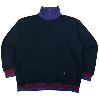 Vintage 80s YSL Yves Saint Laurent Q Zip Sweatshirt Size M