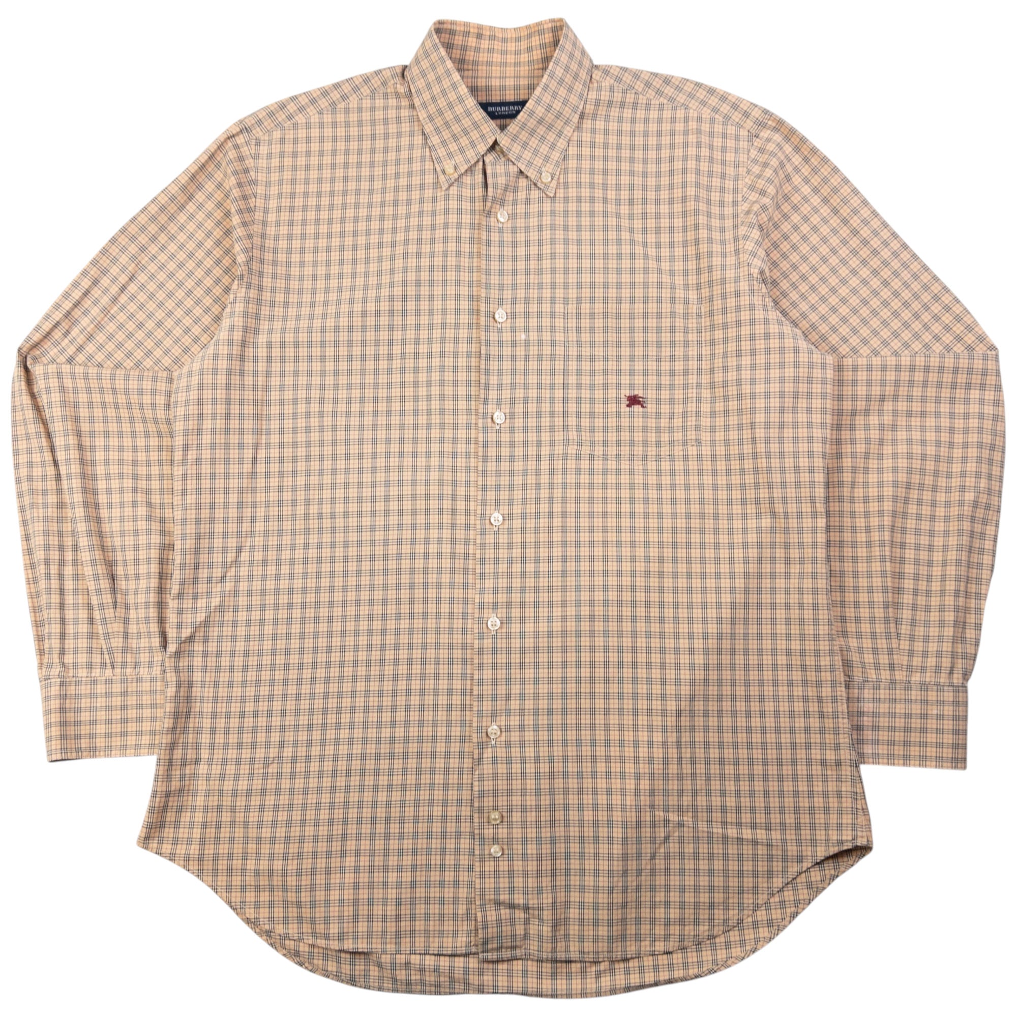 Vintage Burberry Nova Check Long Sleeve Button Up Shirt Size M