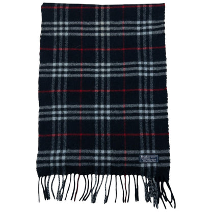 Vintage Burberry Nova Check Lambswool Tassel Scarf