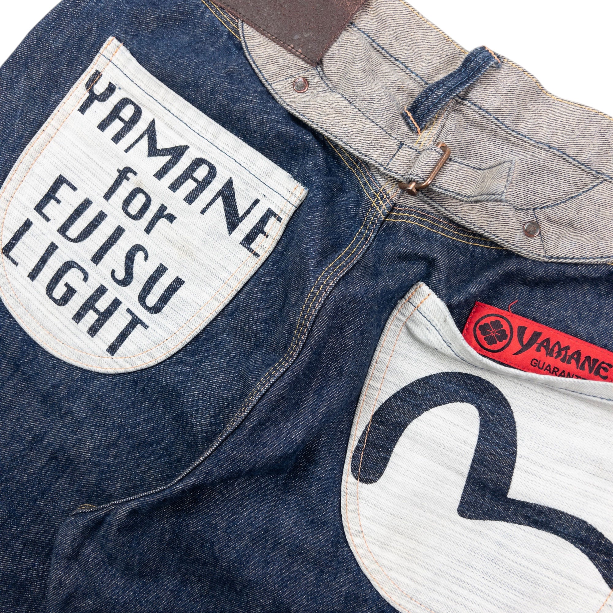 Vintage 90s Evisu Yamane Gull Text Japanese Denim Jeans Size W37