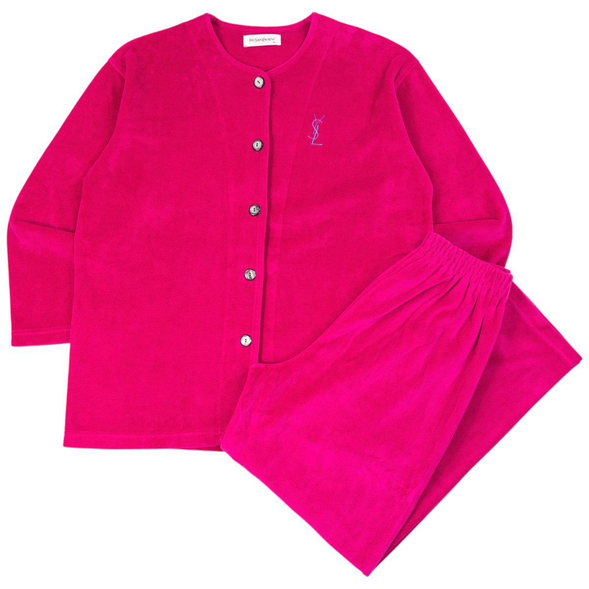 Vintage 90s YSL Yves Saint Laurent Velour Lounge Set Womens Size M