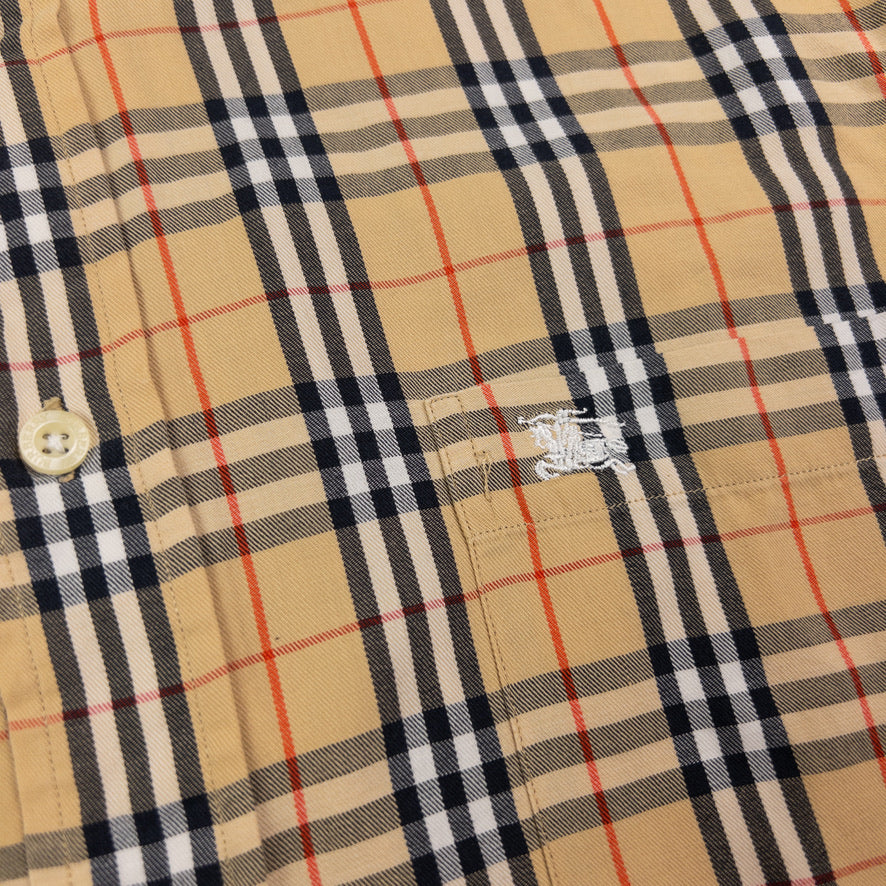 Vintage Burberry Nova Check Long Sleeve Button Up Shirt Size M
