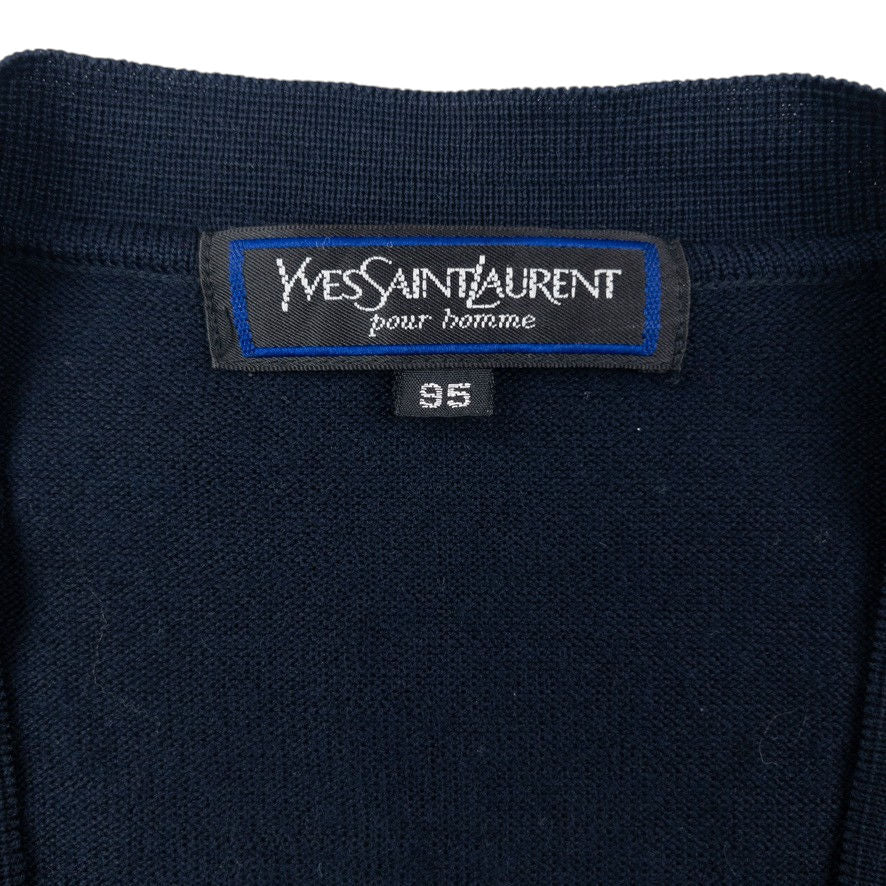 Vintage 90s YSL Yves Saint Laurent Checkered Cardigan Size S