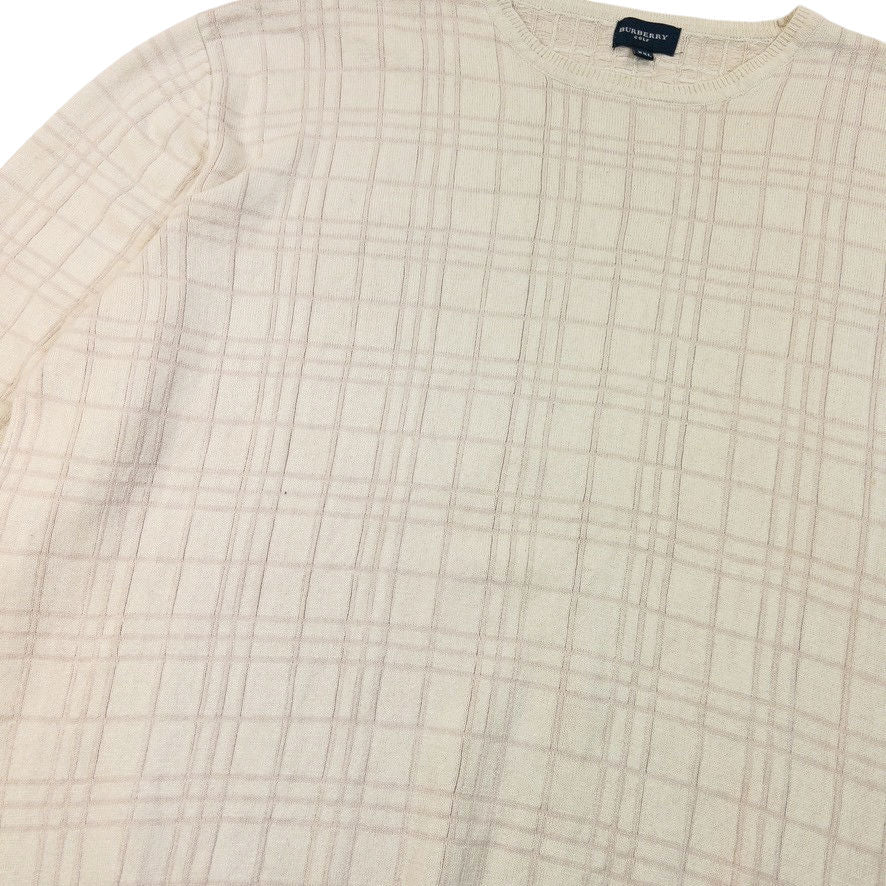 Vintage 2000s Burberry Golf Nova Check Silk Cashmere Jumper Size XXL
