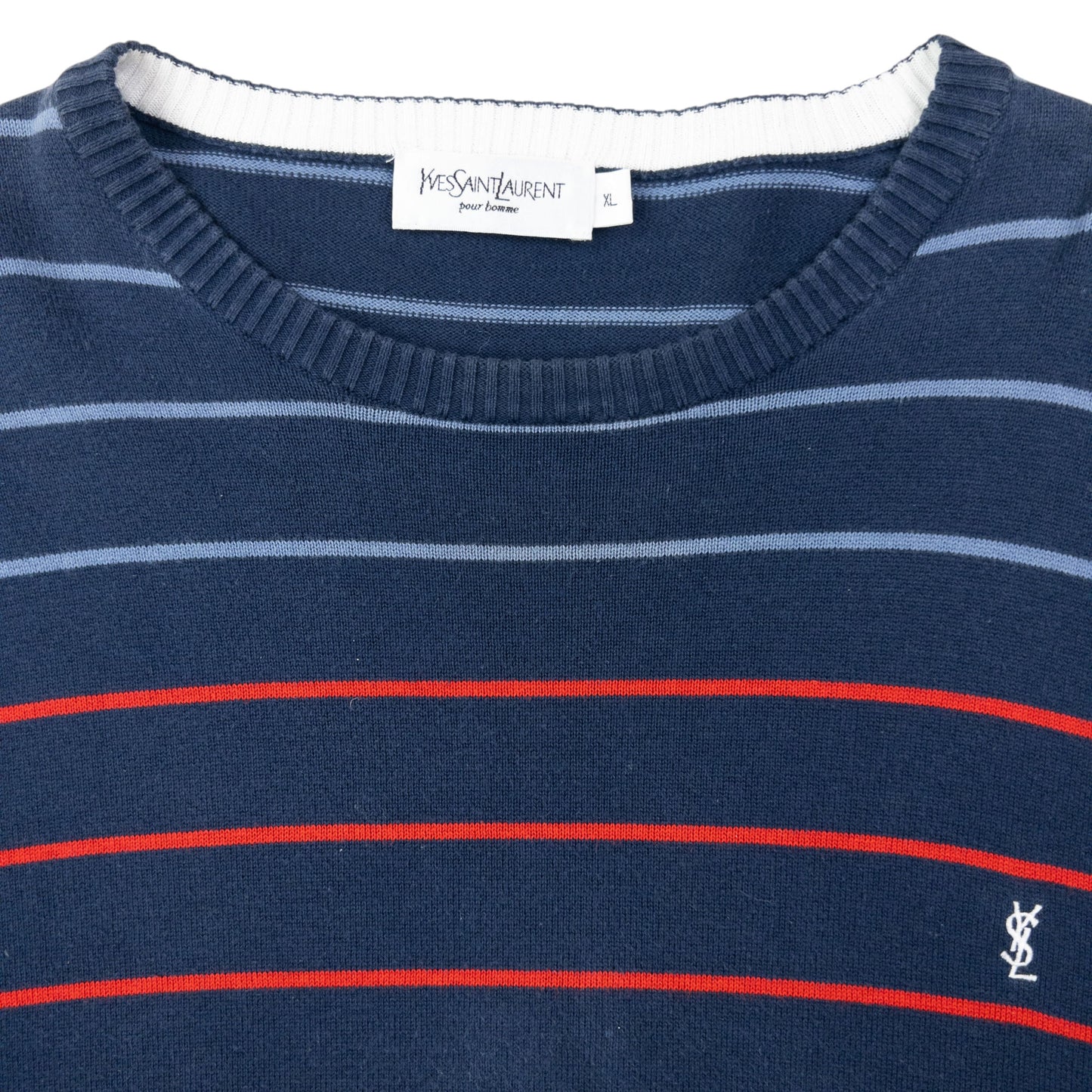 Vintage 2000s YSL Yves Saint Laurent Striped Jumper Size L