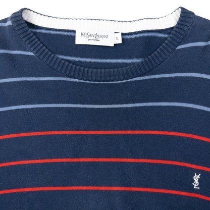 Vintage 2000s YSL Yves Saint Laurent Striped Jumper Size L