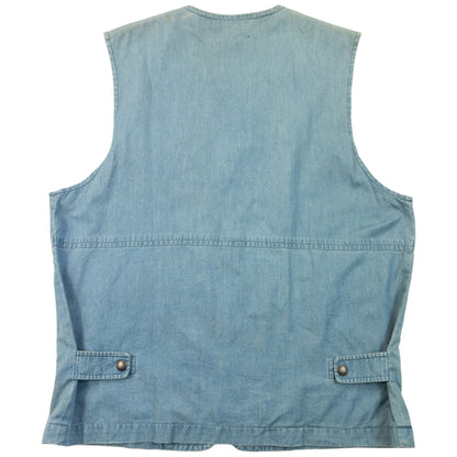 Vintage 2000s Burberry Denim Gilet Cargo Vest Size XS