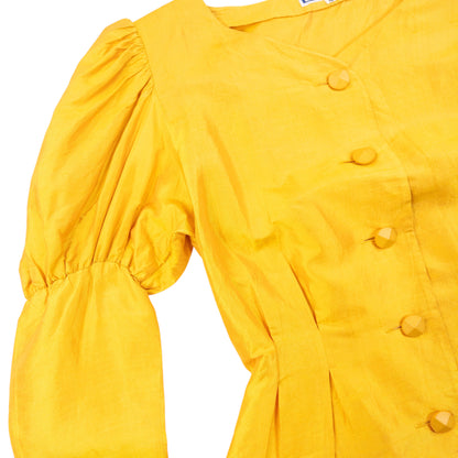 Vintage 80s YSL Yves Saint Laurent Puff Sleeve Blouse Womens Size M