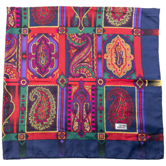 Vintage Gianni Versace Paisley Pattern Silk Scarf