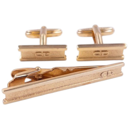 Vintage Dior Cuff Links & Tie Clip Set