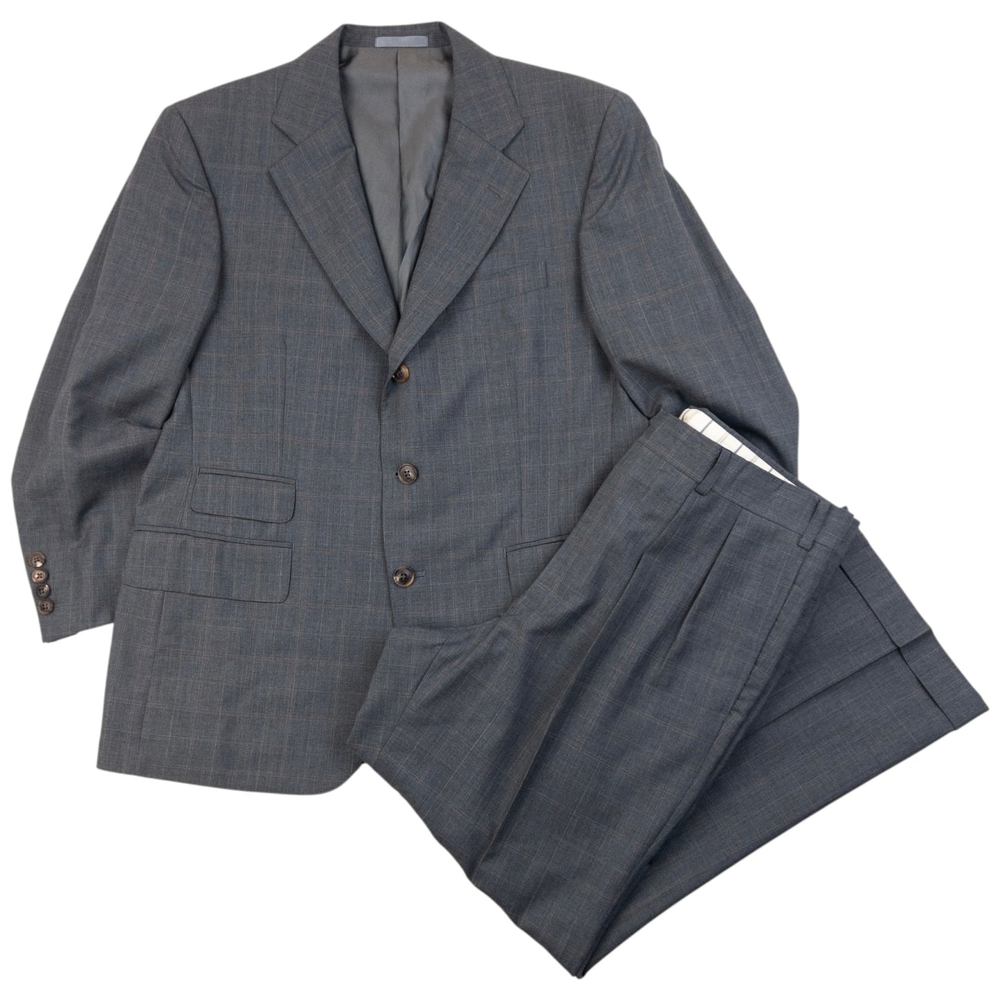 Vintage 2000s Burberry Checkered Jacket & Trousers Suit Set Size S