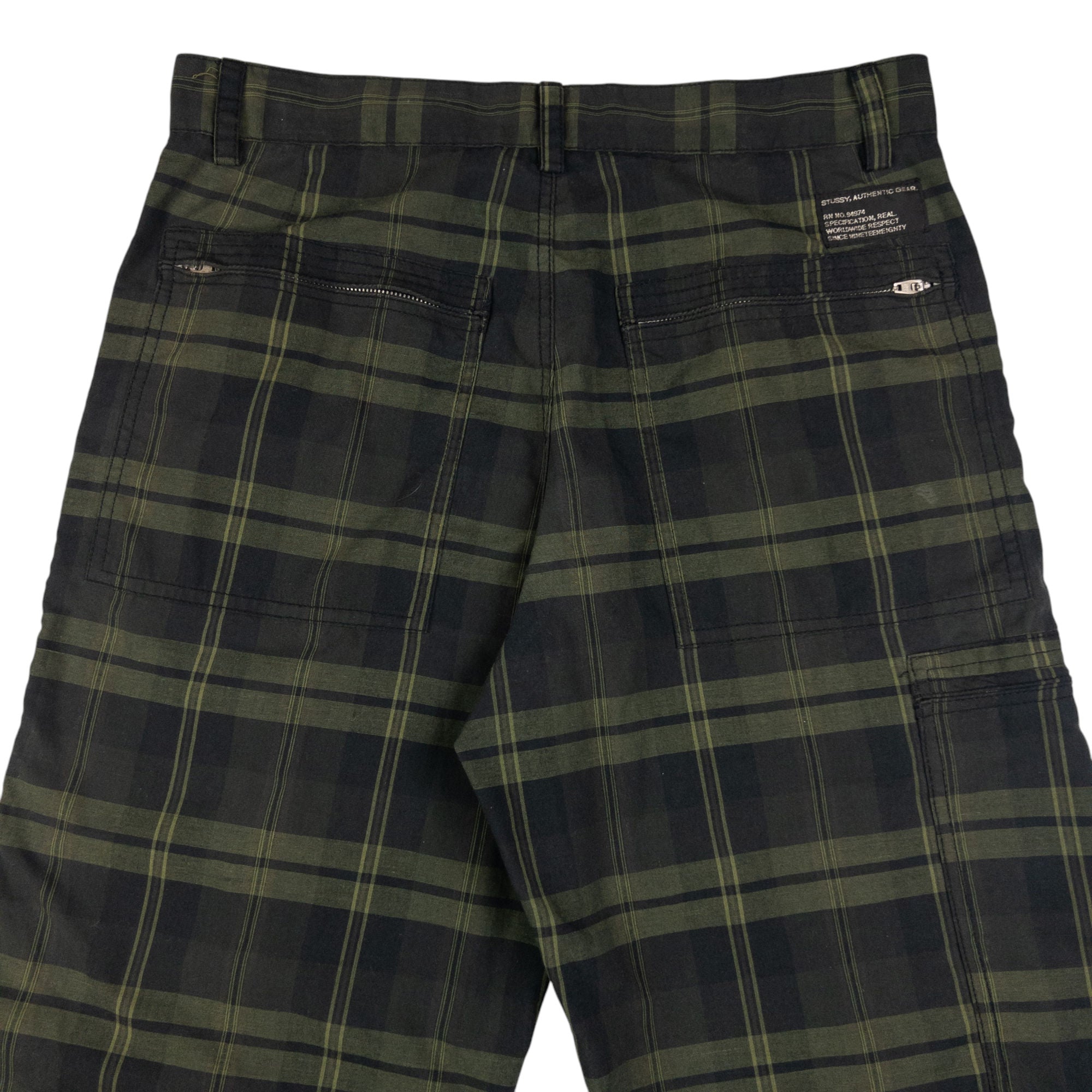 Vintage Stussy Checkered Mutli Pocket Cargo Trousers Size W32