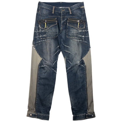 Vintage PPFM Multi Zip Denim Jeans Size W33