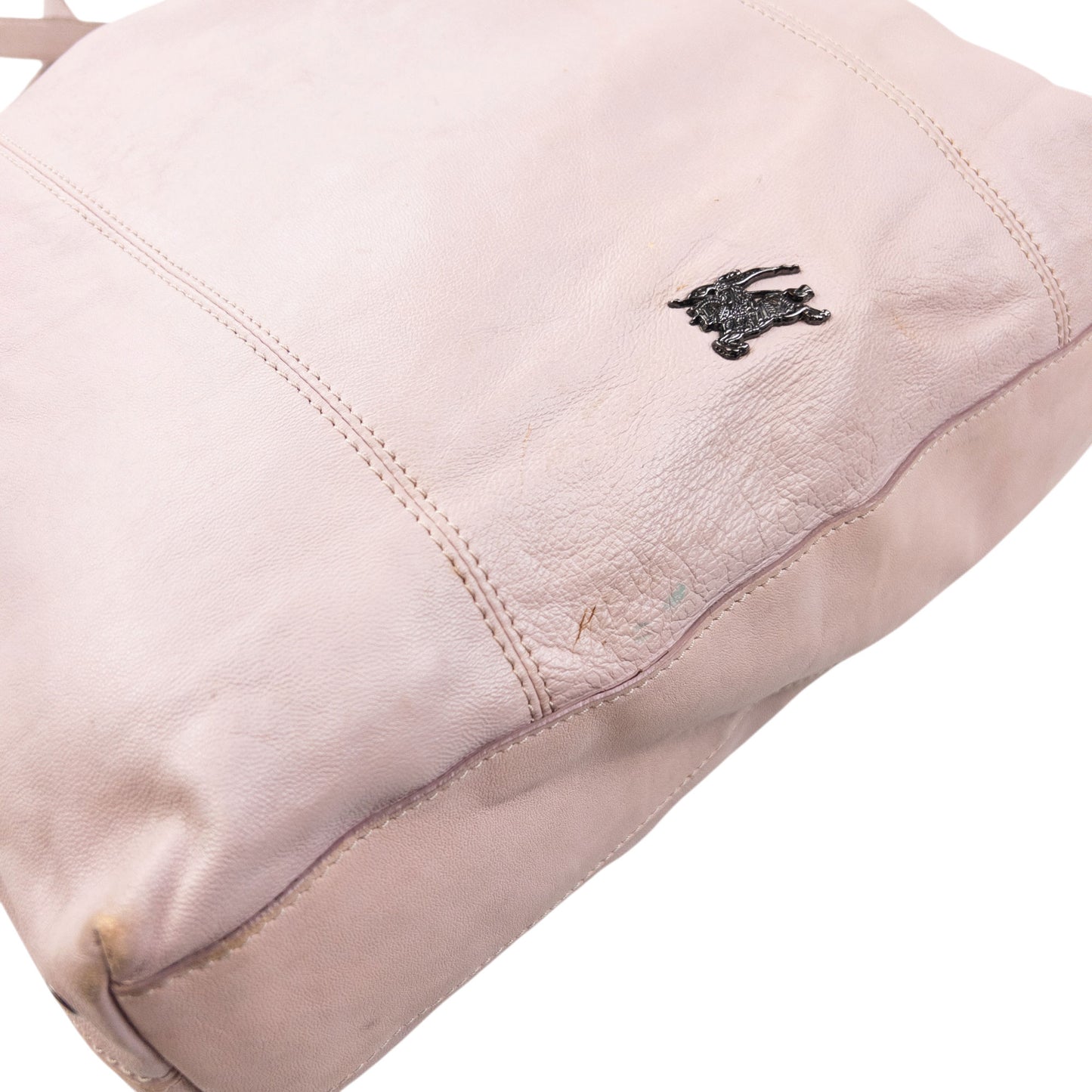 Vintage 2000s Burberry Leather Bucket Shoulder Bag