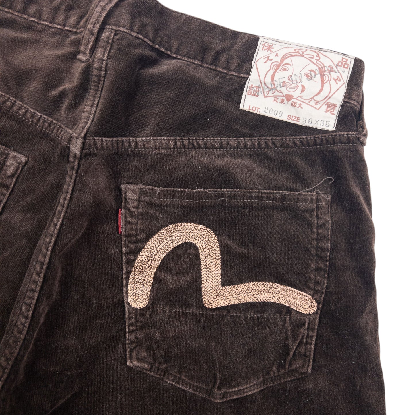 Vintage Evisu Double Gull Embroidered Trousers Size W34