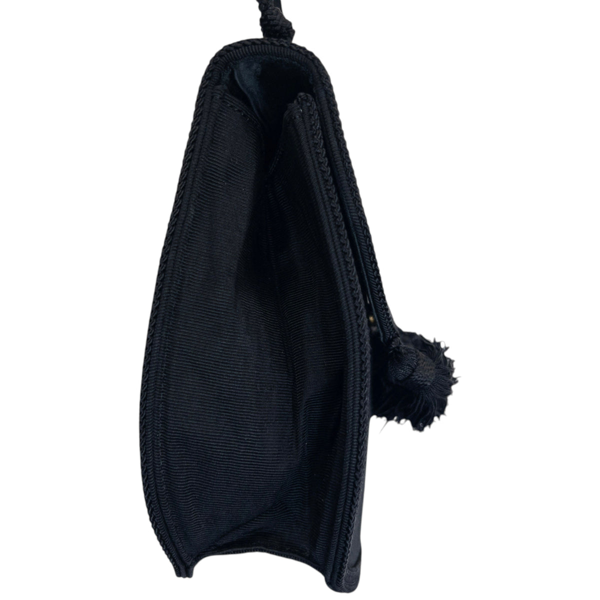 Vintage 90s YSL Yves Saint Laurent Tassel Crossbody Bag in black, photo 4
