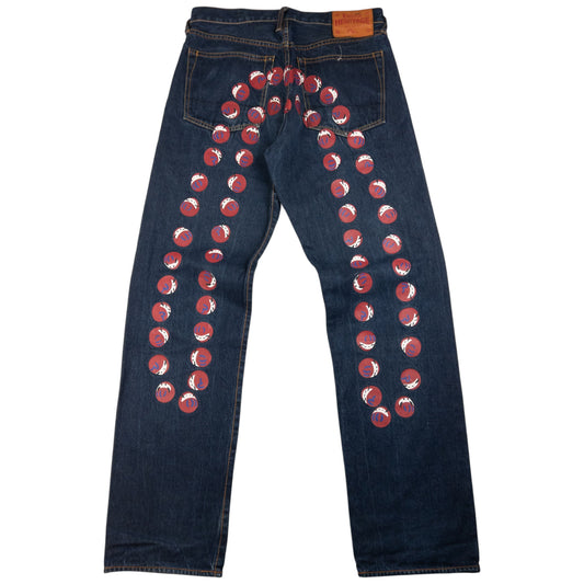 Vintage Evisu Painted Daicock Japanese Denim Jeans Size W32