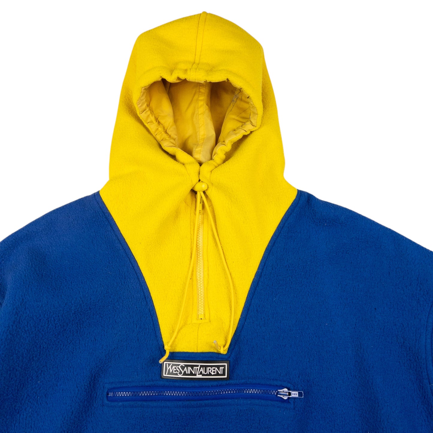 Vintage YSL Yves Saint Laurent Q Zip Fleece Hoodie Size XL