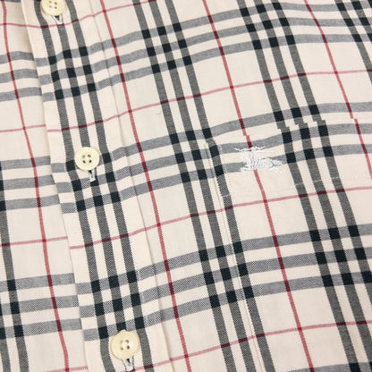 Vintage Burberry Nova Check Long Sleeve Button Up Shirt Size XL
