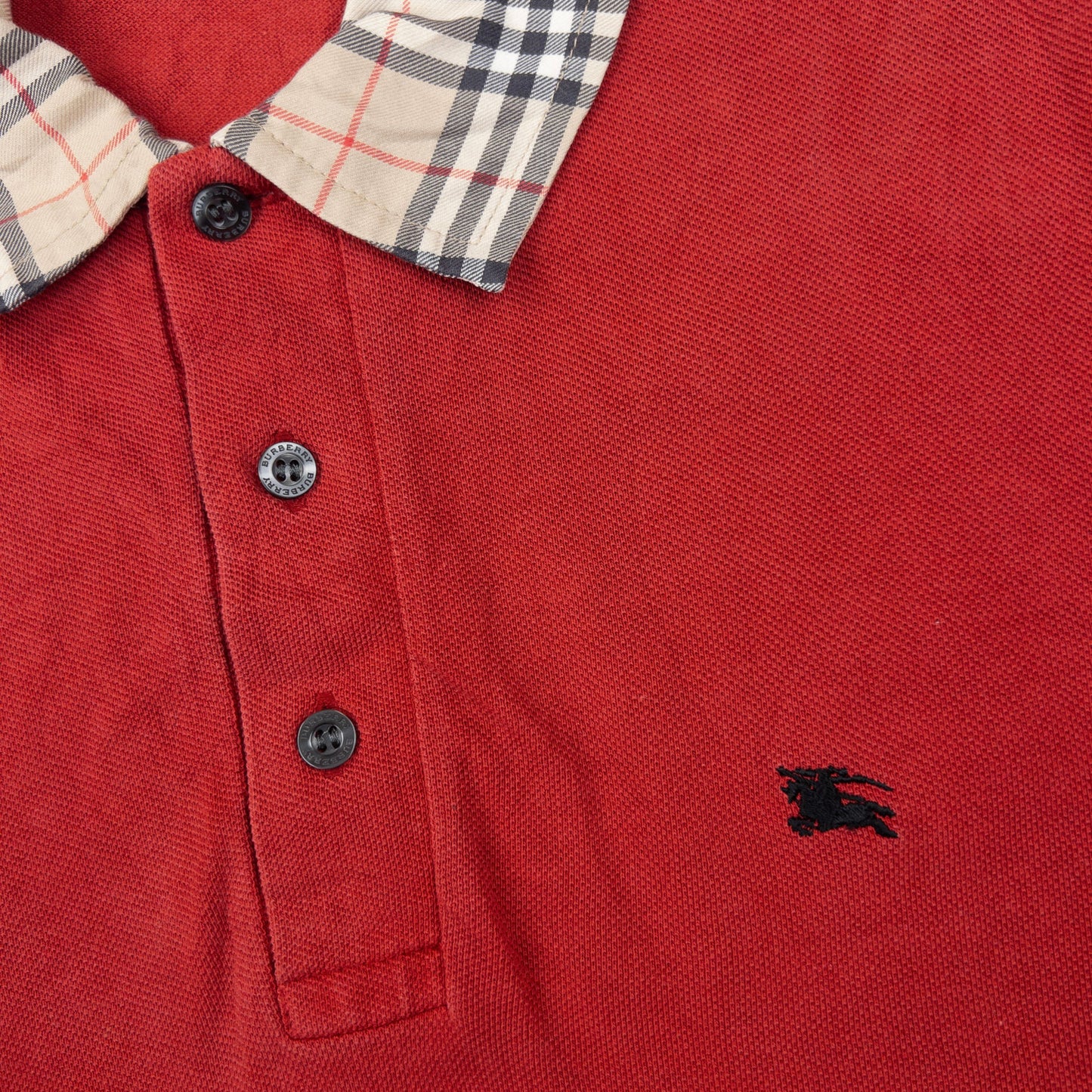 Vintage Burberry Nova Check Collar Polo Shirt Size M