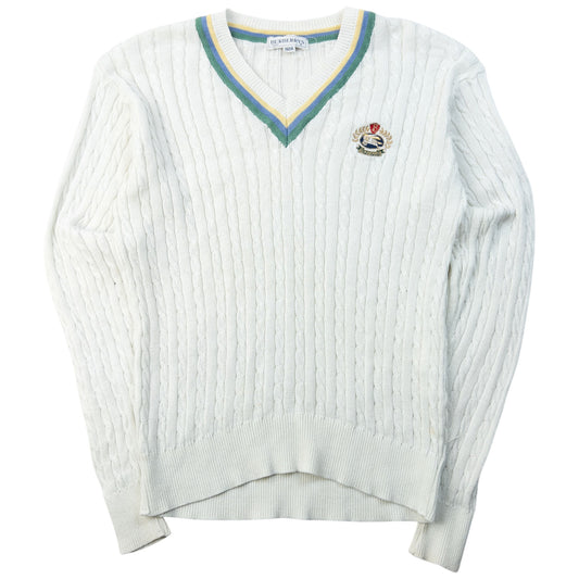 Vintage 90s Burberry Cable Knit Jumper Womens Size S