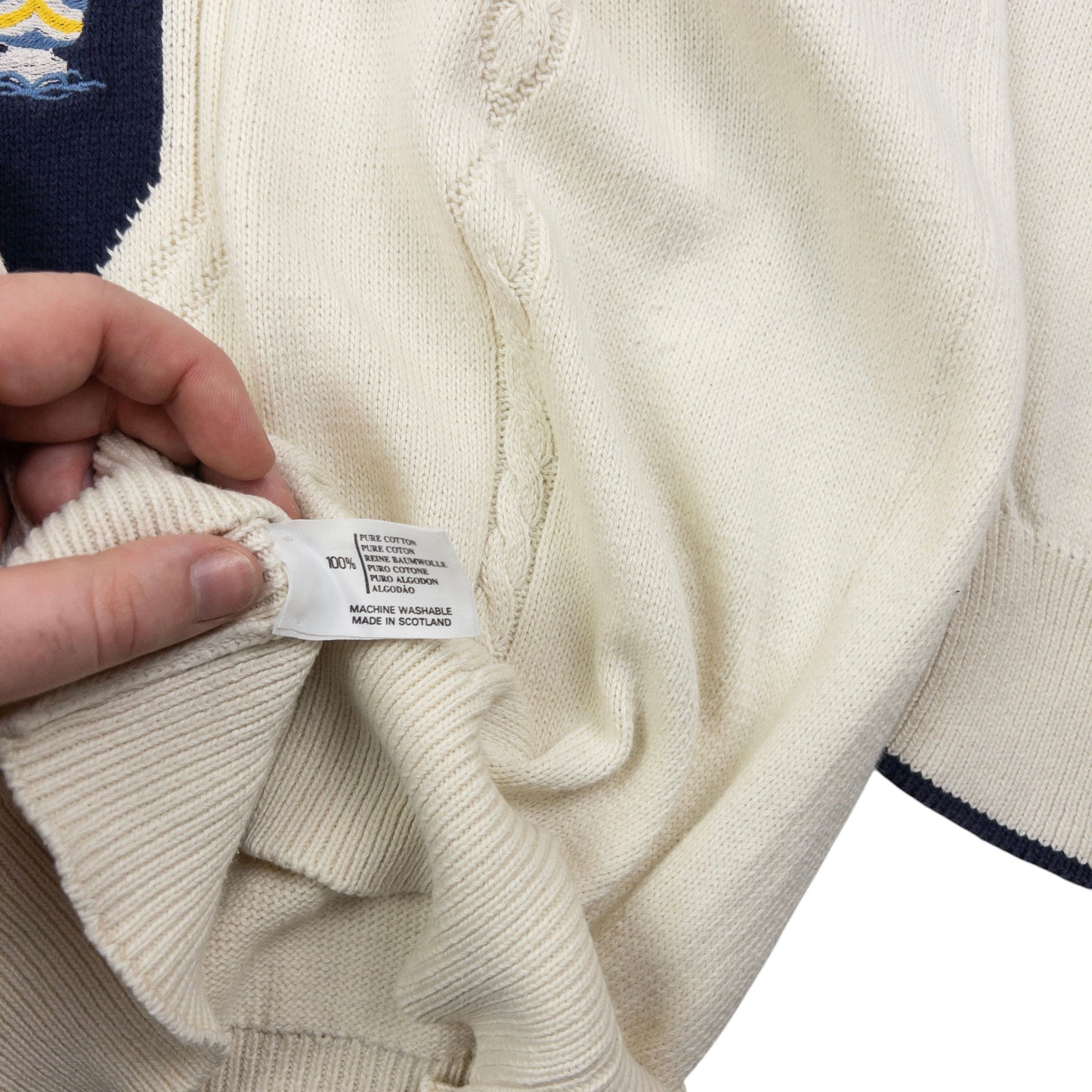 Vintage Burberry Embroidered Knit Jumper Size M