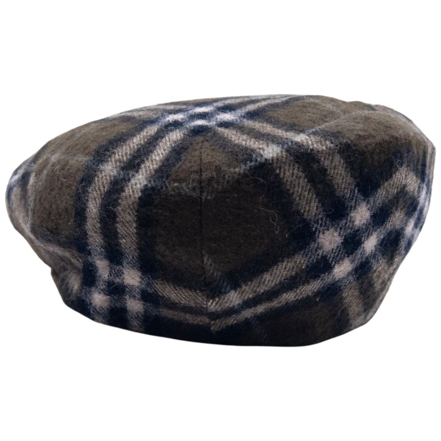 Vintage 80s Burberry Nova Check Wool Flat-Cap Hat