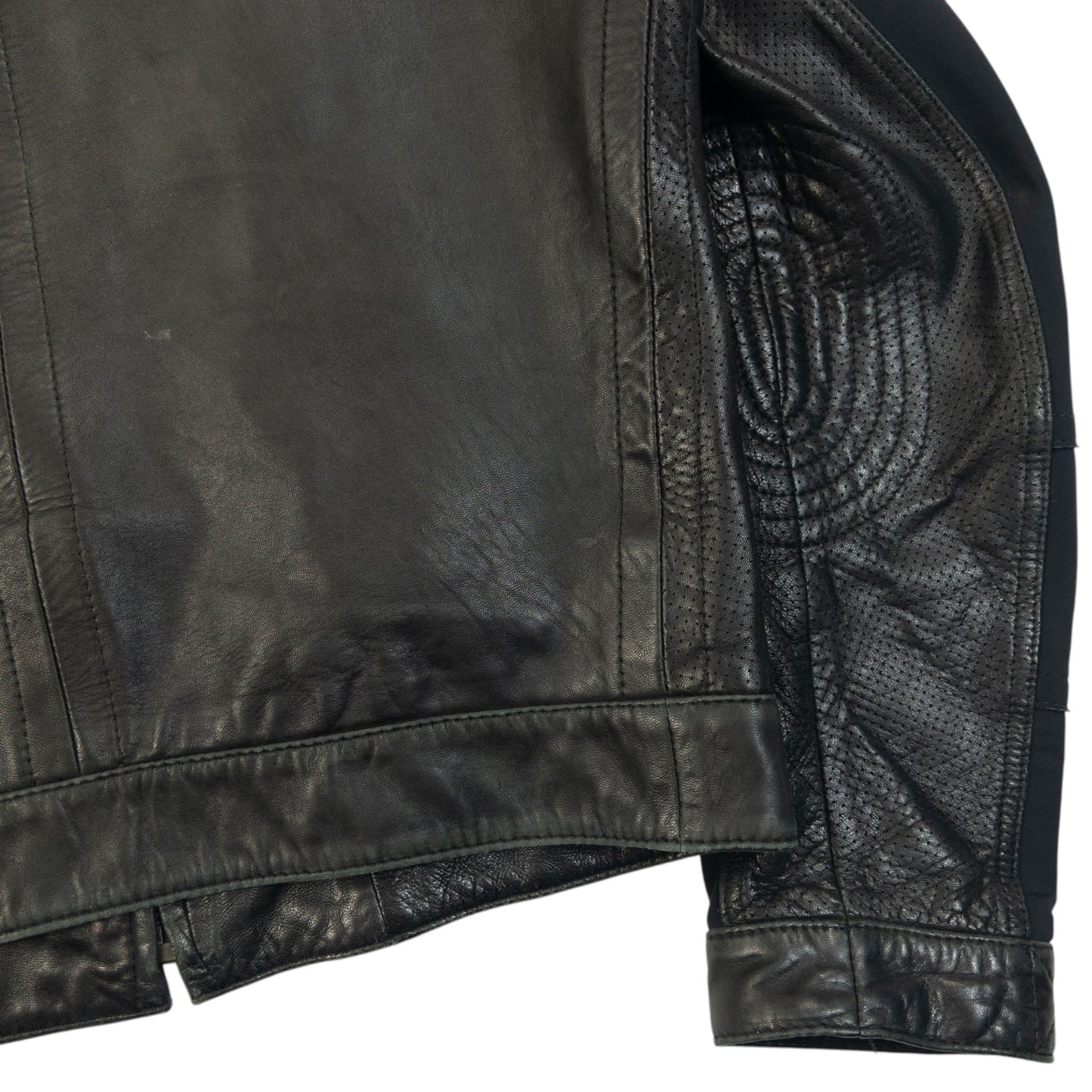 Vintage 90s Hugo Boss Zip Up Leather Jacket Size S
