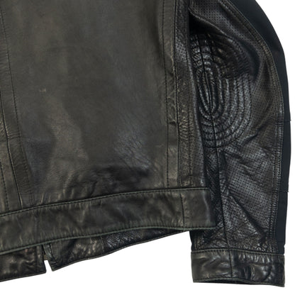 Vintage 90s Hugo Boss Zip Up Leather Jacket Size S
