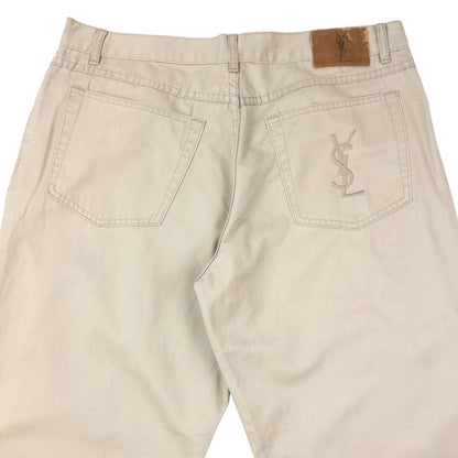 Vintage 2000s YSL Yves Saint Laurent Embroidered Chino Trousers Size W34