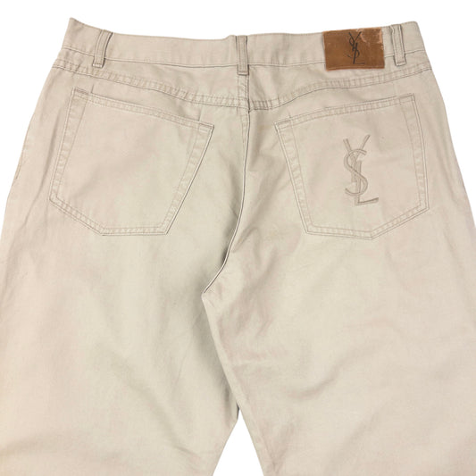 Vintage 2000s YSL Yves Saint Laurent Embroidered Chino Trousers Size W34