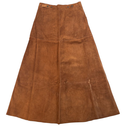 Vintage 90s CP Company Suede Full Zip Maxi Skirt Womens Size W28