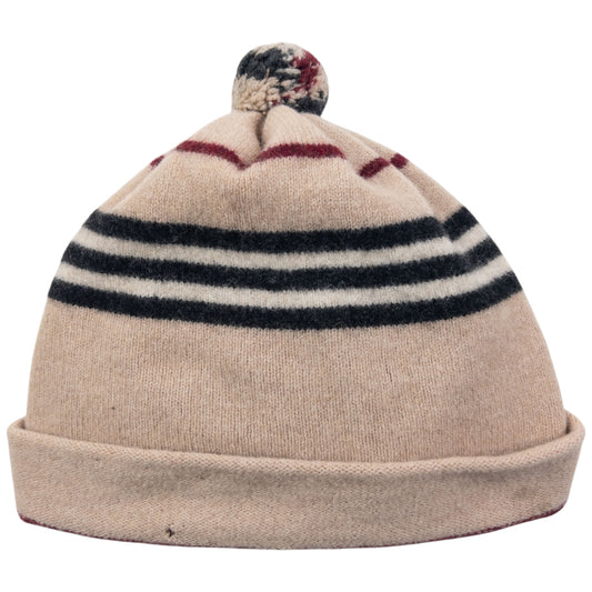 Vintage 2000s Burberry Nova Stripe Wool Bobble Hat