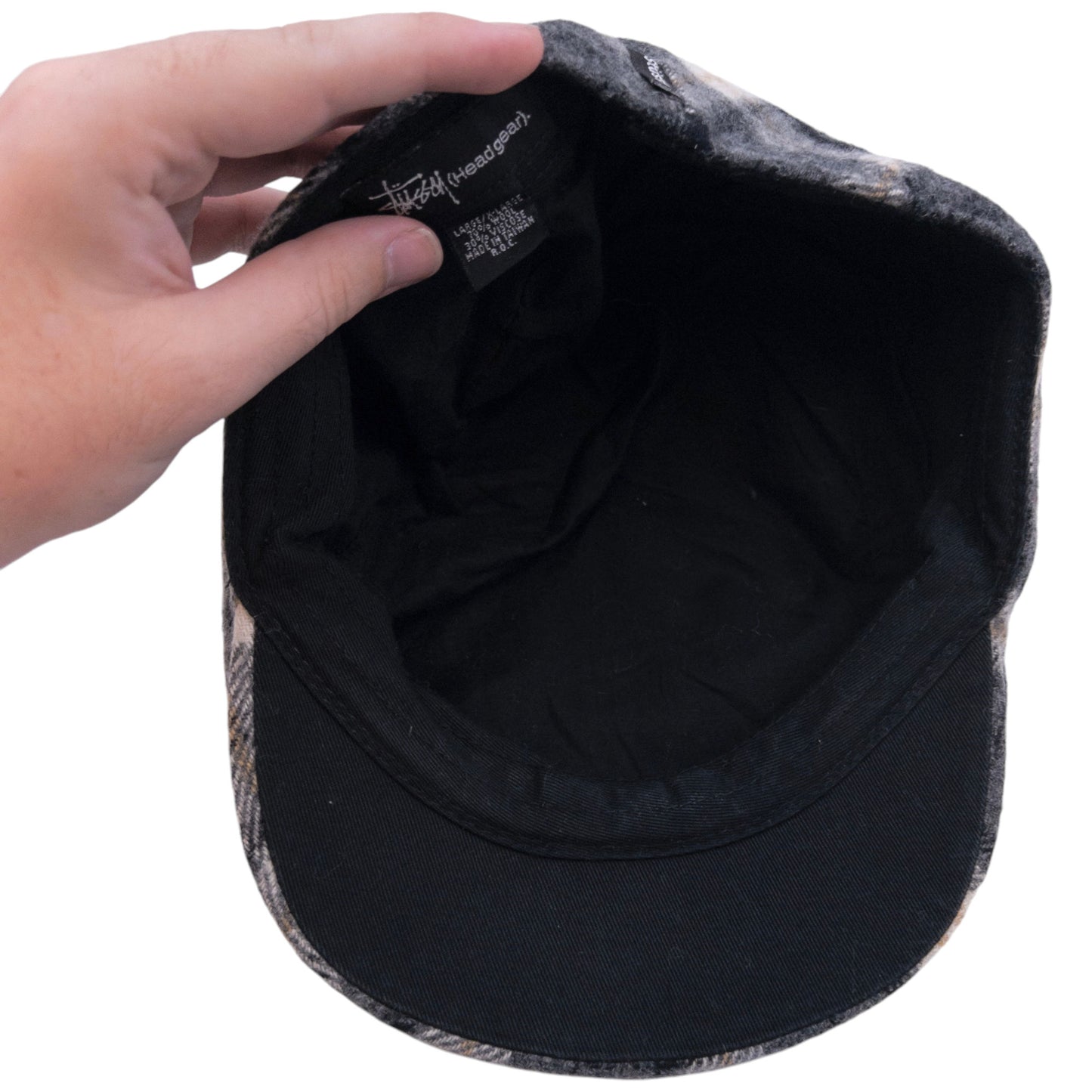 Vintage Stussy Checkered Wool Flat Cap Hat
