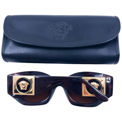 Vintage 90s Gianni Versace Tortoise Shell Medusa Sunglasses