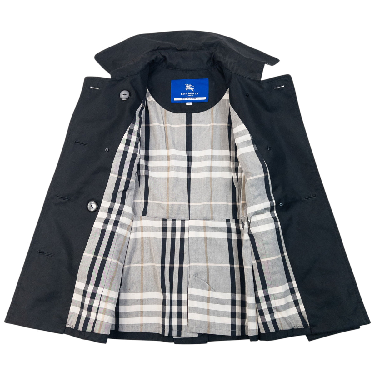 Vintage 2000s Burberry Blue Label Nova Check Lined Jacket in black, photo 2