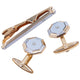 Vintage 90s Dior Embossed Cufflinks & Tie Clip Set