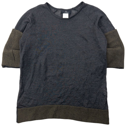 Vintage 90s Yohji Yamamoto Lightweight Roll Sleeve Jumper Size S