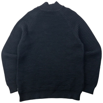 Vintage 2000s Armani Jeans Asymmetric Q Zip Ribbed Knit Jumper Size L
