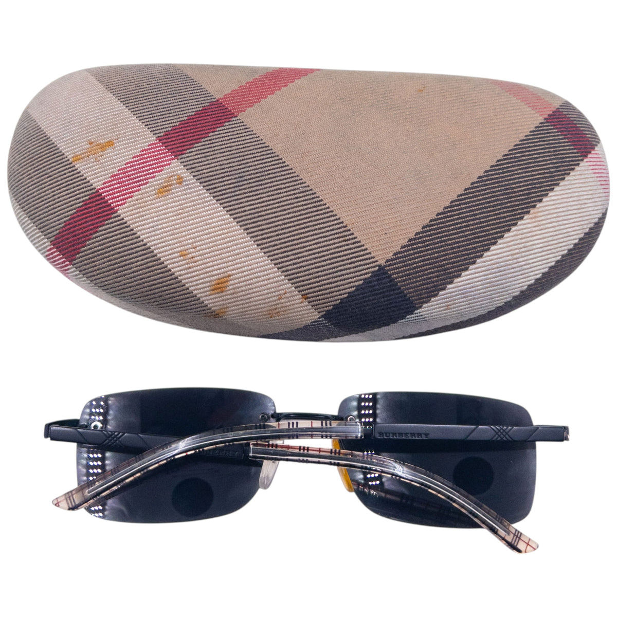 Vintage 2000s Burberry Nova Check Rimless Sunglasses