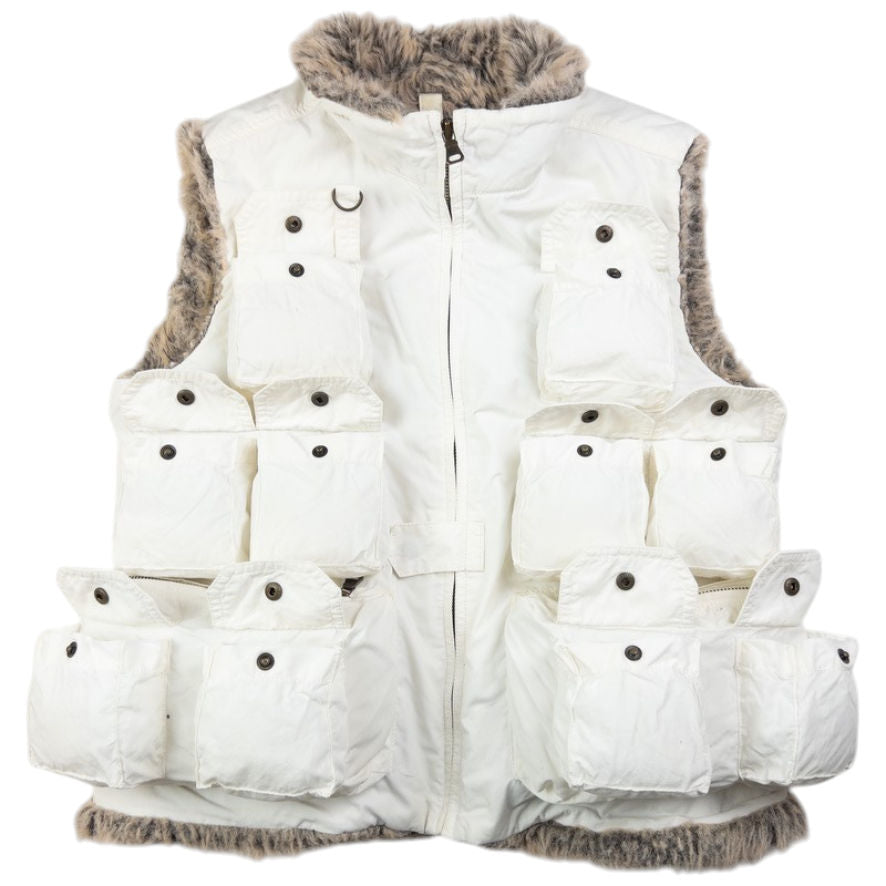 Vintage Ralph Lauren Polo Jeans Fur Lined Cargo Gilet Womens Size M
