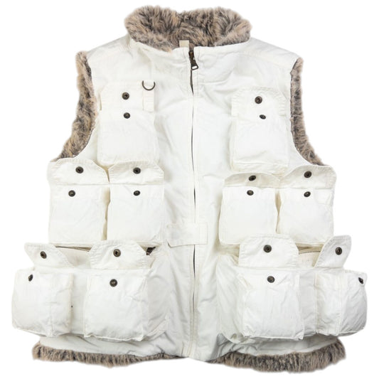 Vintage Ralph Lauren Polo Jeans Fur Lined Cargo Gilet Womens Size M