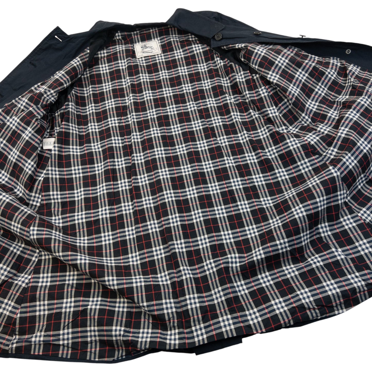 Vintage 90s Burberry Nova Check Lined Trench Jacket Womens Size L